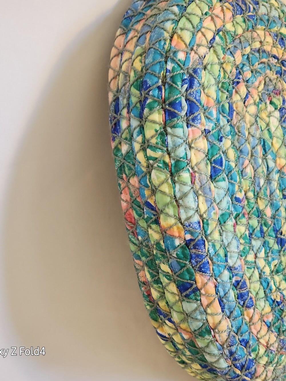 Handwoven Oval Home Art Tray - Blue & Pastel - Picture 5 of 6